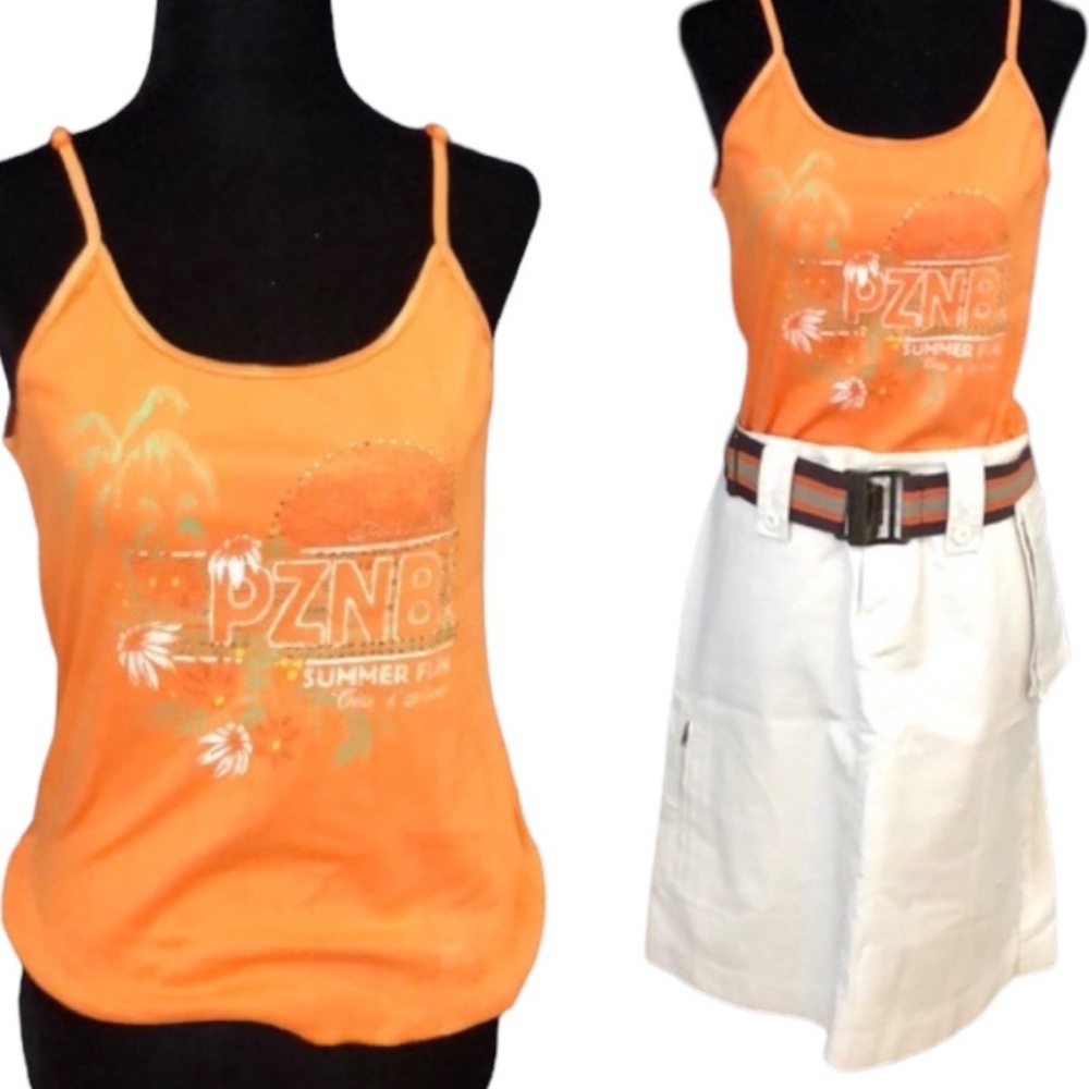 POINT ZERO orange tank top size medium